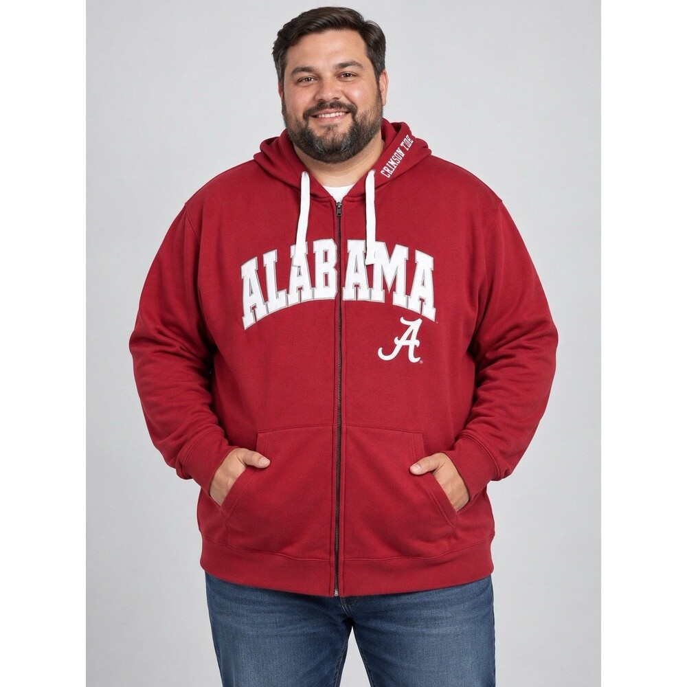 Colosseum Alabama Crimson Tide Full Zip Hoodie Men’s 3X Red NCAA Big & Tall